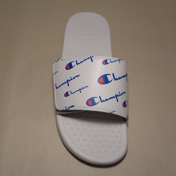Champion Size 12 M LOGO SLIDE White Sandals New Men\'s Shoes main image 5